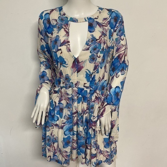 Free People Tegan V-Neck Mini Dress 10 - Picture 2 of 16